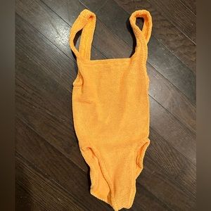 Hunza G square neck NWOT Orange swim suit